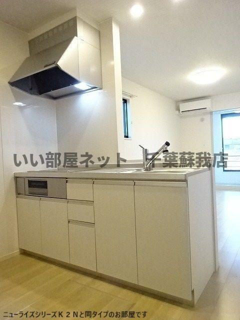 仮）五井西アパートのキッチン|コンパクトなキッチンで掃除もラクラク