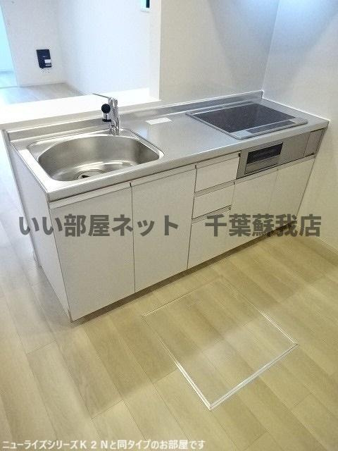 仮）五井西アパートのキッチン|コンパクトなキッチンで掃除もラクラク