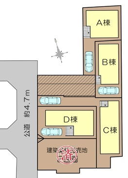 ◎茅ヶ崎市松浪1丁目　新築戸建　A棟の区画図