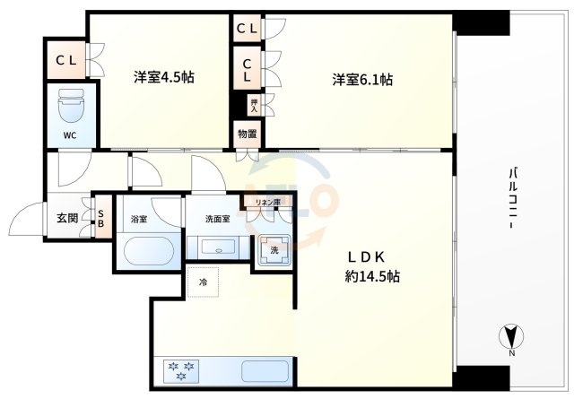 ブランズタワー御堂筋本町の間取り|ブランズタワー御堂筋本町　間取り