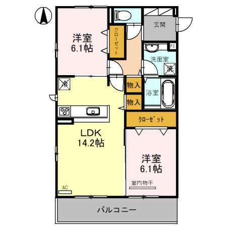 パインフローリッシュ長居東Ⅱ　長居小学校区の間取り|パインフローリッシュ長居東II　間取り