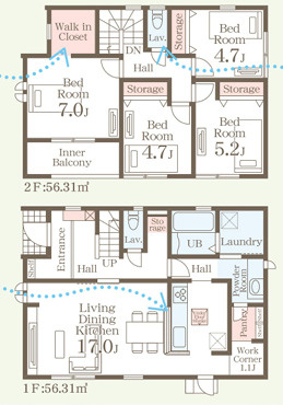 福岡市城南区樋井川第十三　1号棟の間取り