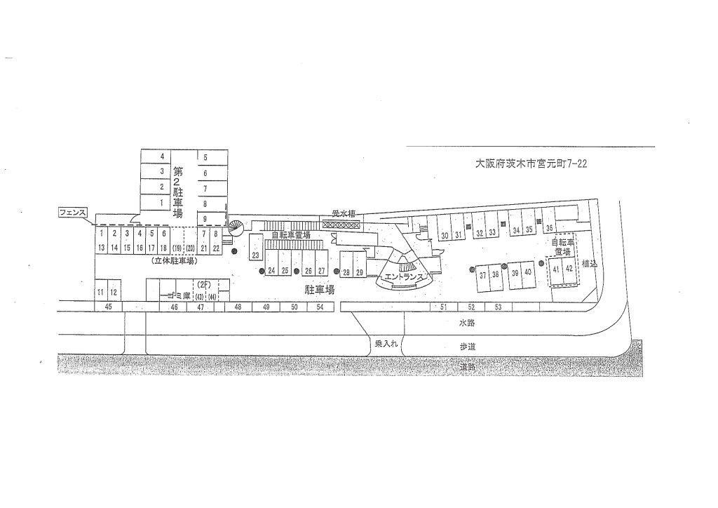 京福茨木ビルの区画図|ゆとりのあるエントランスです