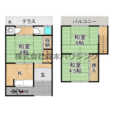【間取り】 | 　寝屋川市錦町21テラスハウス