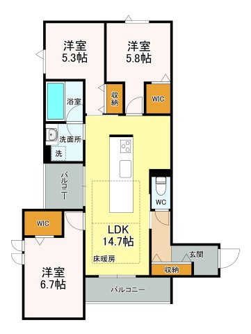 領家プライムコートⅠの間取り