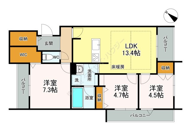 領家プライムコートⅠの間取り