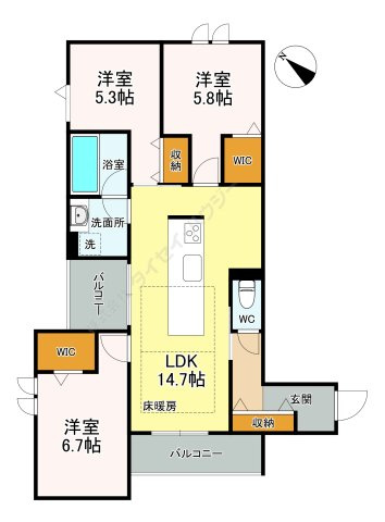 領家プライムコートⅠの間取り