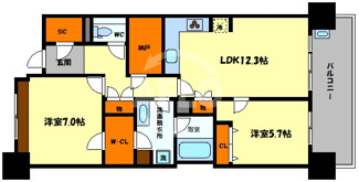 【間取り】 | ロイヤルパークスなんば　塩草立葉小学校区 | ロイヤルパークスなんば　間取り