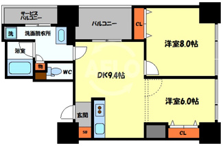 【間取り】 | アルグラッドザタワー心斎橋　南小学校区 | アルグラッドザタワー心斎橋　間取り