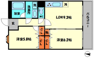 【間取り】 | フラット野田3　野田小学校区 | フラット野田3　間取り