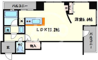 【間取り】 | アルグラッドザタワー心斎橋　南小学校区 | 角部屋　使い勝手のよい間取り