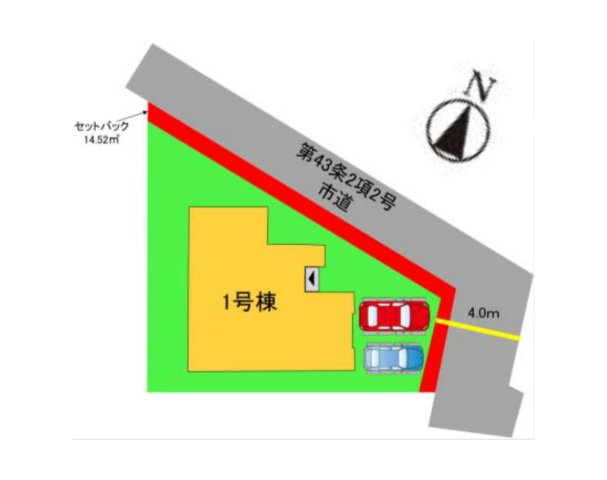 福岡市南区野多目6丁目第4-1棟（1号棟）の区画図|配置図(1号棟)