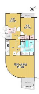 【間取り】 | 桜苑壱番街5号棟 | 2LDK,75.84㎡です。
