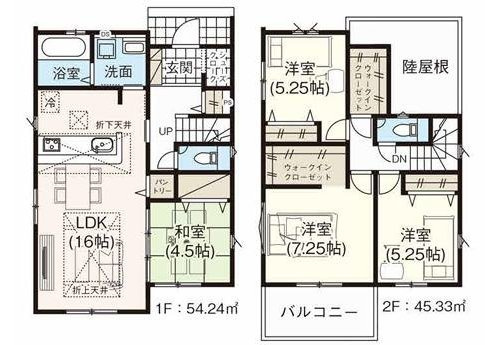 岡山市南区福富東２丁目の新築一戸建の間取り