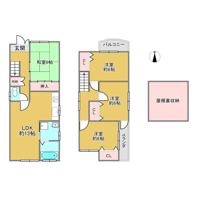 京都府宇治市神明石塚33-53の間取り