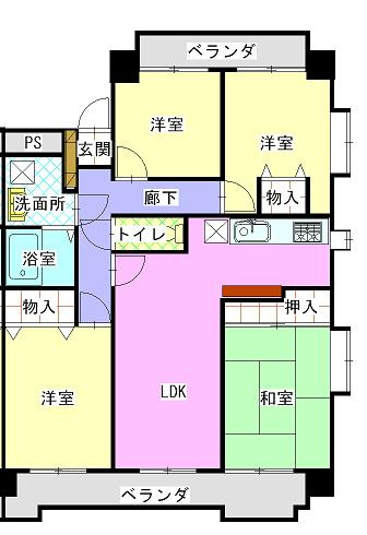 スカイヒルズ植田の間取り