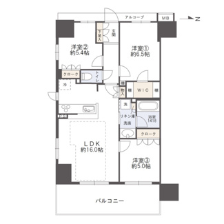 【間取り】 | レジデンス大日ステーションプレミア | 【間取り】高層階14階部分、南東角部屋のため眺望・通風・採光良好◎	