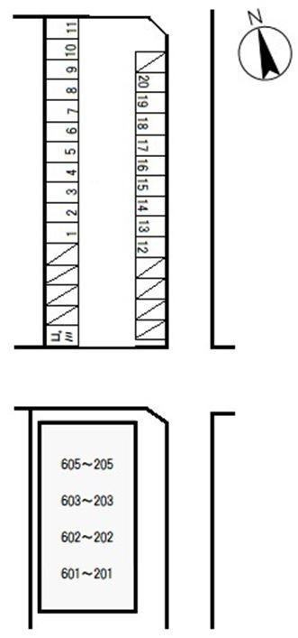 ウッドコート医大南の区画図