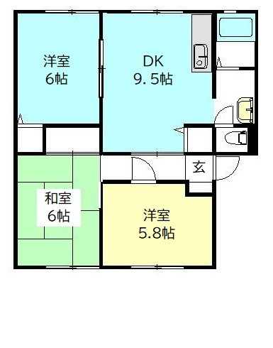 【間取り】 | サンビレッジ浜野Ｂ棟