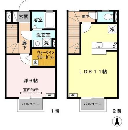 東大和市芋窪５丁目のテラスの間取り