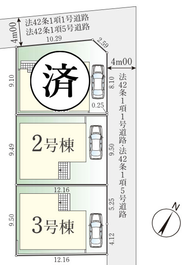 【仲介手数料無料】東村山市恩多町全３棟３号棟　東村山の不動産なら西武ハウジングの区画図