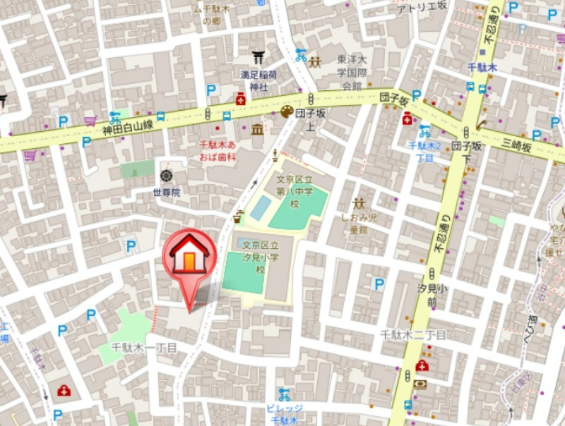ビーロット千駄木レジデンスの地図