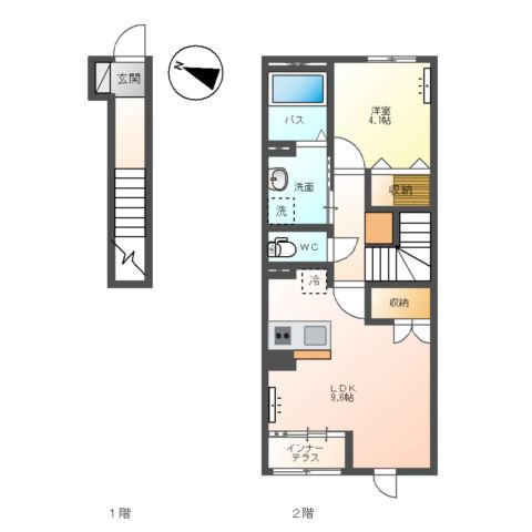 新潟市西区上新栄町新築アパートの間取り