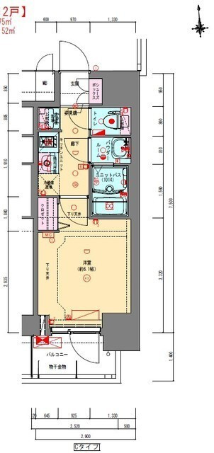 プレサンス松屋町ヴェルデスの間取り