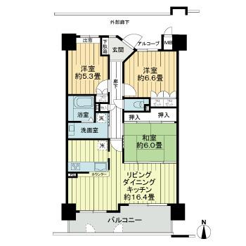 サーパス宮崎駅東の間取り