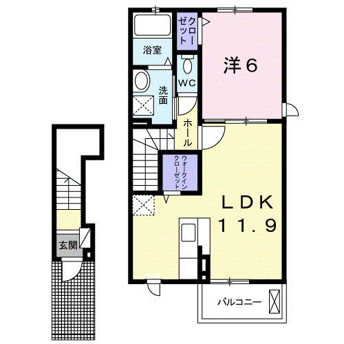 アパートメント高洲５３６　Ⅱの間取り