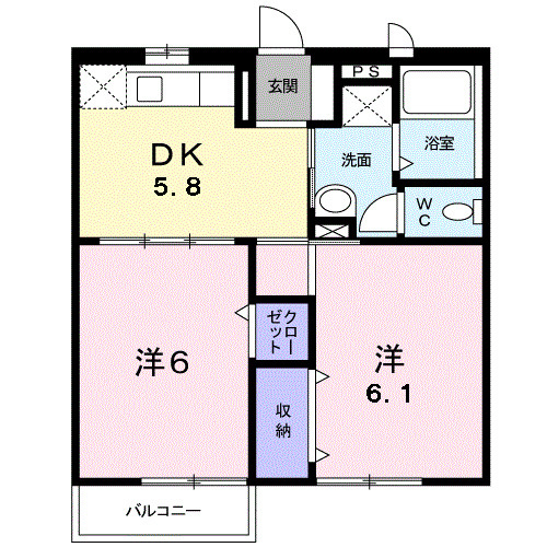サンテラス窪　Ｂの間取り
