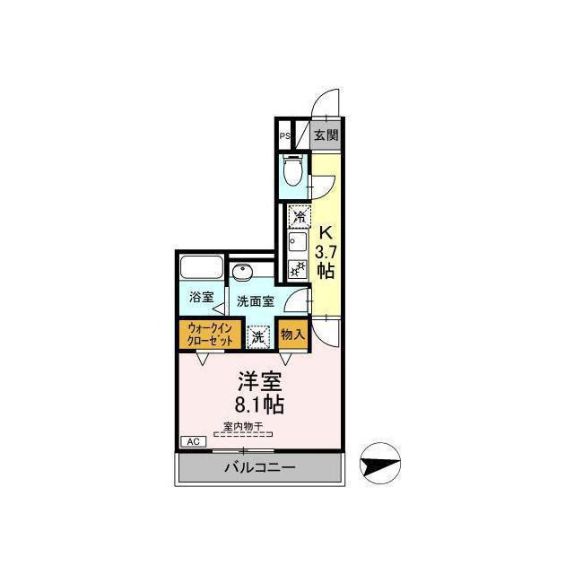 各務原市鵜沼三ツ池町２丁目のアパートの間取り