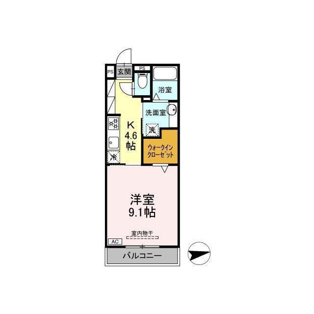 各務原市鵜沼三ツ池町２丁目のアパートの間取り