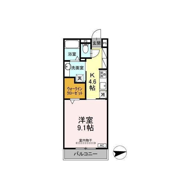 各務原市鵜沼三ツ池町２丁目のアパートの間取り