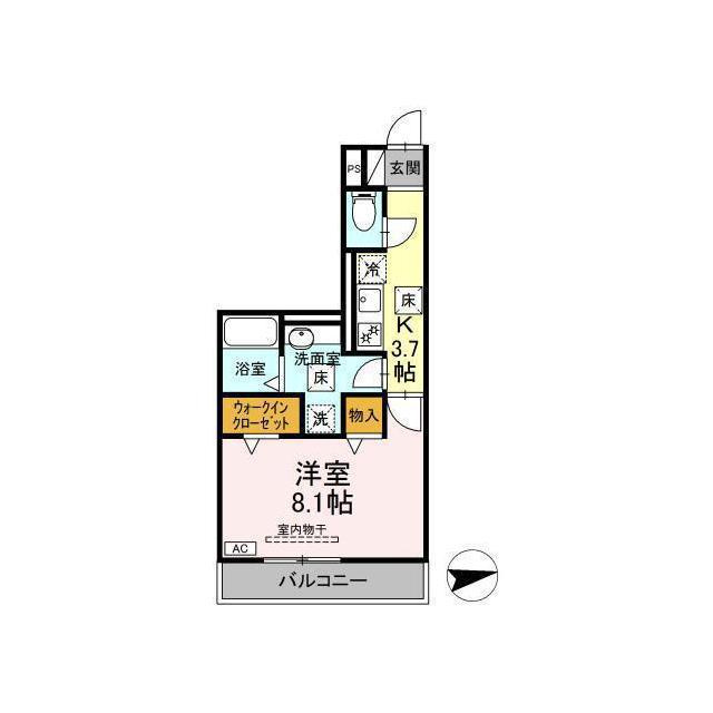 各務原市鵜沼三ツ池町２丁目のアパートの間取り