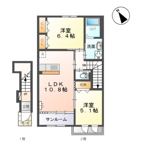 フォレットＡの間取り