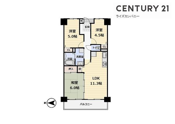 【間取り】 | セントラルステージ光明池 | 図面と現況が異なる場合は現況を優先します
