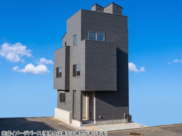 川崎市幸区北加瀬１丁目の新築一戸建の完成予想図|外観のイメージパースです。
お洒落な外観で完成が楽しみです。