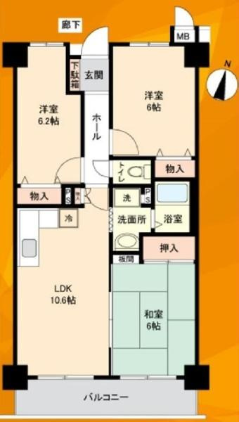 サンライズマンション岩出の間取り