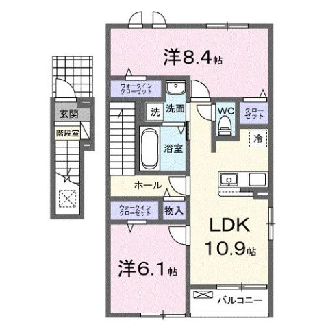 【間取り】 | ディアマン・ノワールＡ