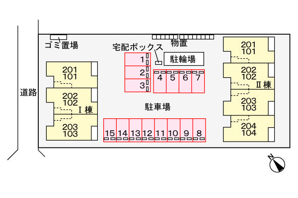ニシキレーベンⅡの区画図