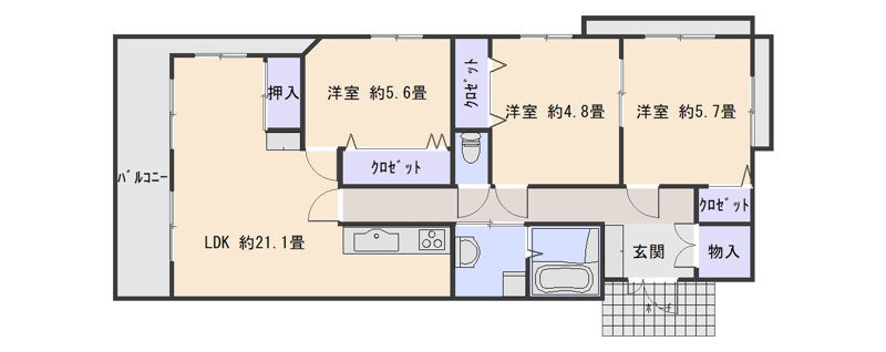 【間取り】 | アメックス久留米六ツ門☆仲介手数料無料☆