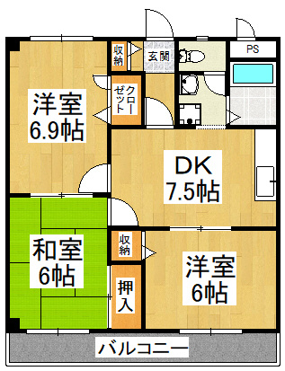 【間取り】 | グリーンパークサコンⅢ