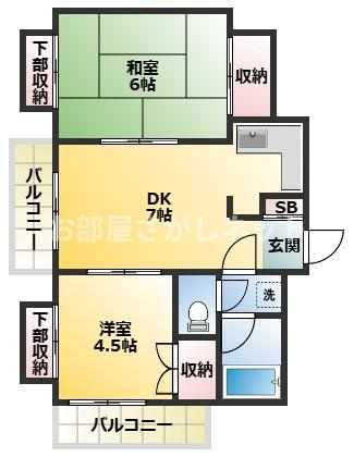 サンフィールドハイツ【おとり物件なし】#学生・社会人にオススメ！初期費用分割払いOK！の間取り