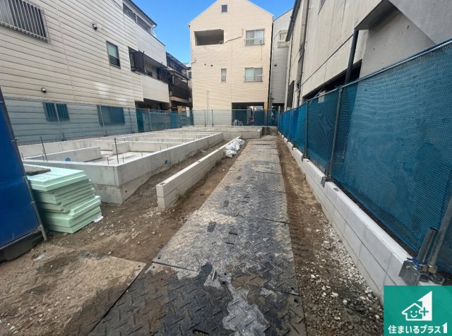大阪市住吉区墨江　第1期　新築一戸建ての外観|周辺は落ち着いた街並みの住宅地！子育てがしやすい住環境です！まだ未完成ですが、現地でしかわからない事もございます。是非一度ご覧ください。
