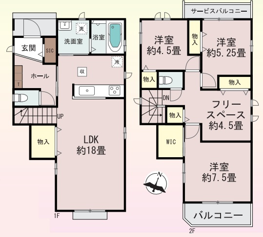 大阪市淀川区野中南　新築一戸建ての間取り