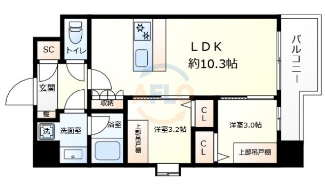 スプランディッド弁天町WEST　八幡屋小学校区の間取り|スプランディッド弁天町WEST　間取り