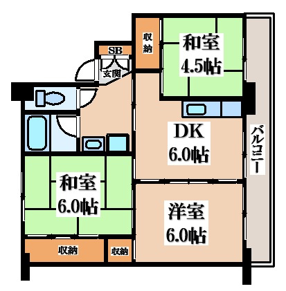 【間取り】 | ビレッジハウス三原