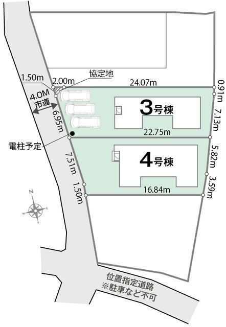 富士市富士岡の新築一戸建|全体区画図（4号棟）