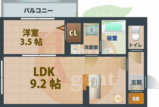 【間取り】 | プロスタイルウェルス下井草 | 1LDKのお部屋です。